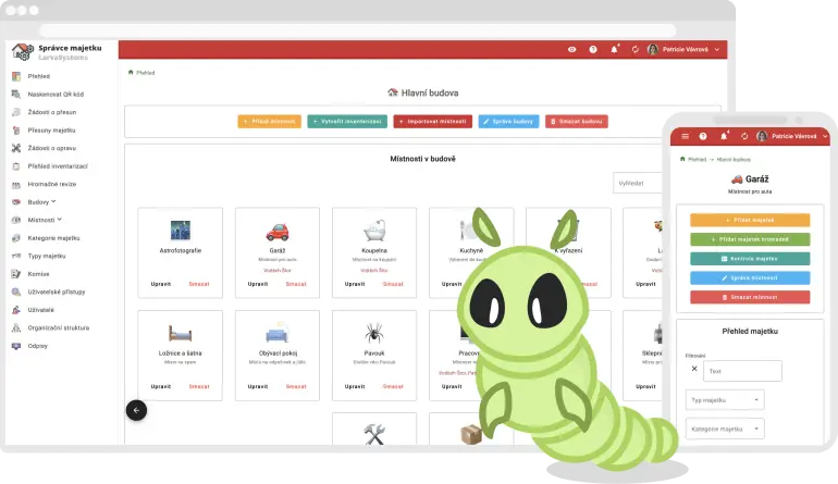 Ukázka aplikace Správce majetku